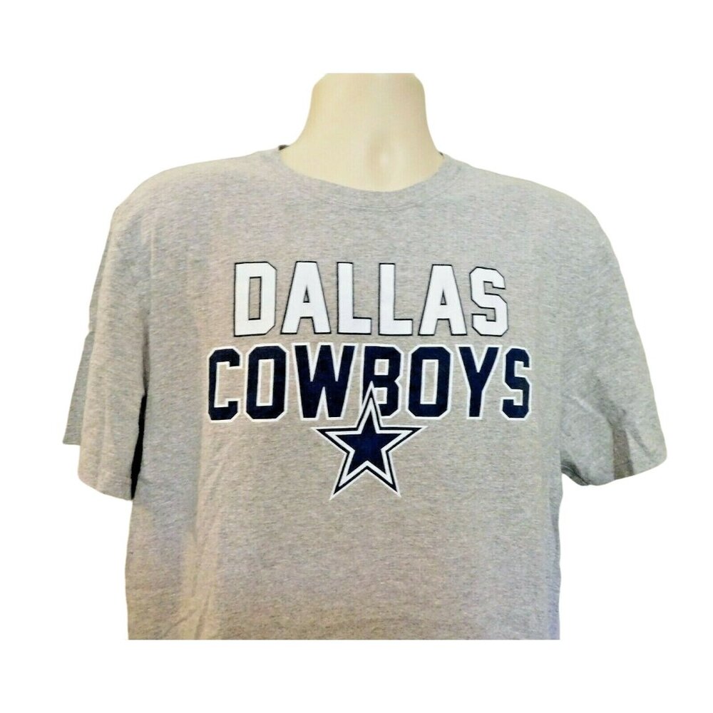 Dallas Cowboys Tee Shirt L Gray NFL Football Short Sleeve Cotton Polyester - Picture 1 of 6